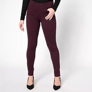 Liverpool Gia Glider Aubergine Stretch Pants Petite